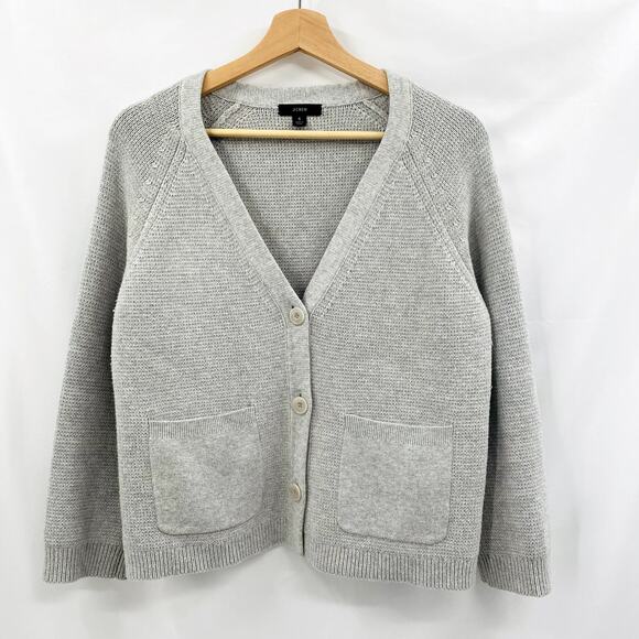 J. Crew gray knit structured cardigan sweater - Picture 2 of 6